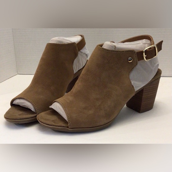 EuroSoft Makala Womens Open Toe Sandal Slingback Size 7.5 Taupe Suede Block Heel - Picture 10 of 11